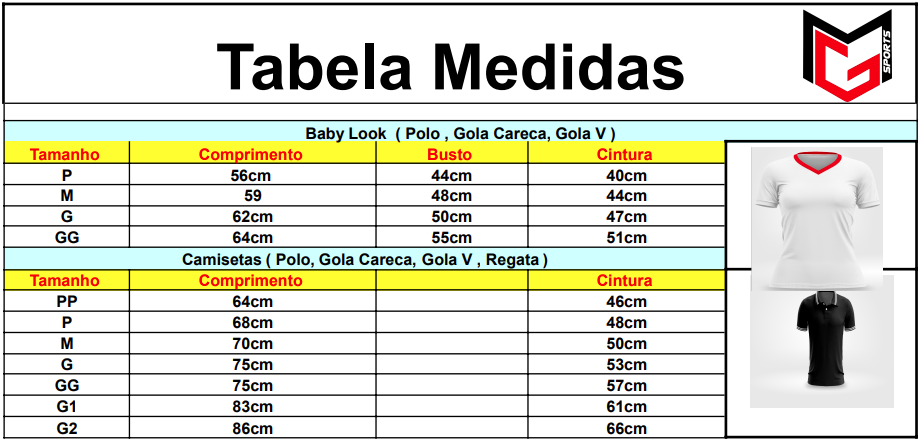 Tabela de Medidas